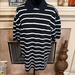 Polo by Ralph Lauren Black and White Striped Shirt - Big